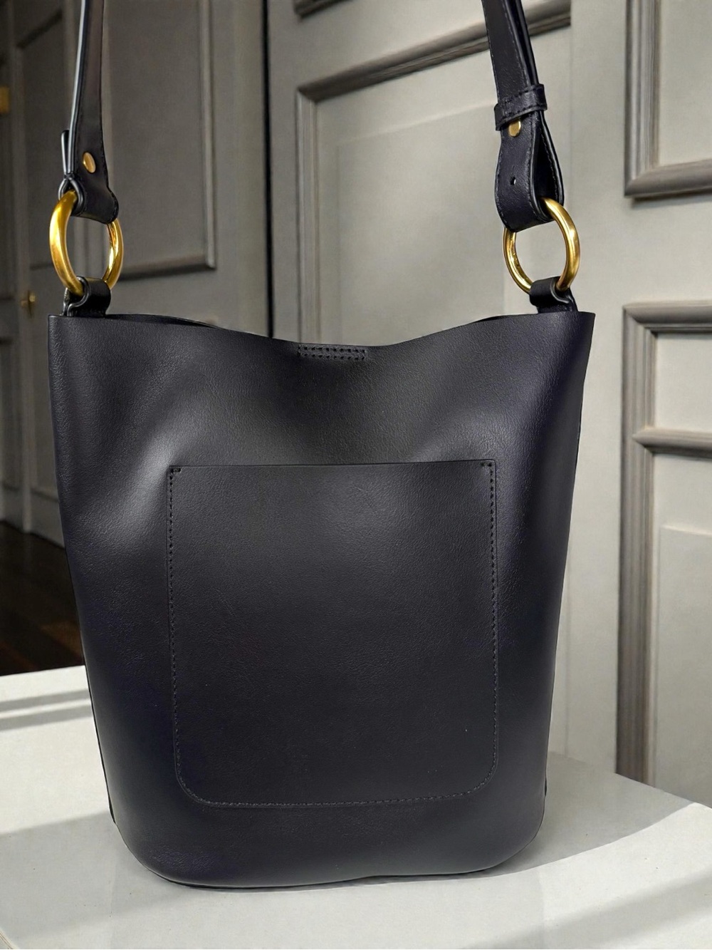 NWT ✨ Donna Karan Adan Studded Bucket Bag 🖤🤍💙 - Picture 9 of 12